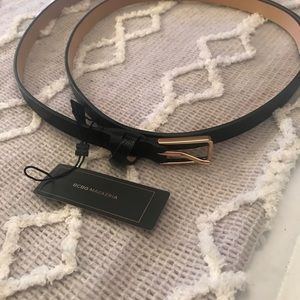 BCBG Max Azria Black Leather Belt -Size Medium